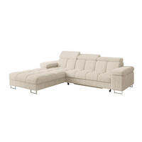 ECKSOFA mit Schlaffunktion Ottomane Links COMA L 271x203x79 Beige Cord - Beige, Holzwerkstoff/Textil (271/203cm) - ALTDECOR
