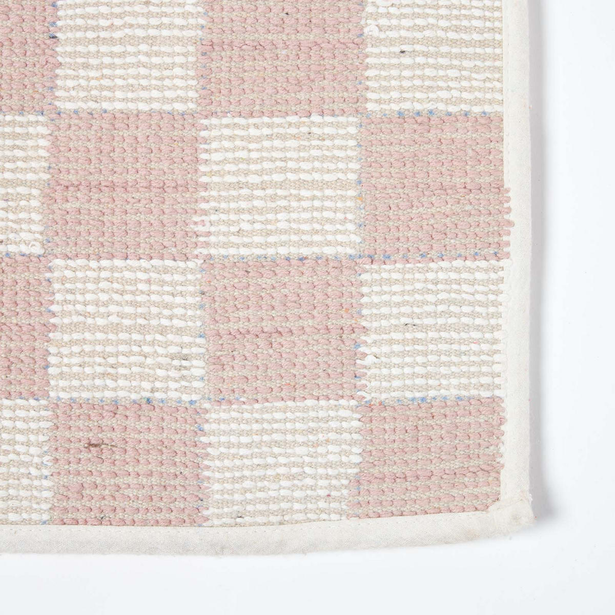BADEMATTE 50/80 cm Karomuster, Baumwolle - Pink, Textil (50/80cm) - Homescapes