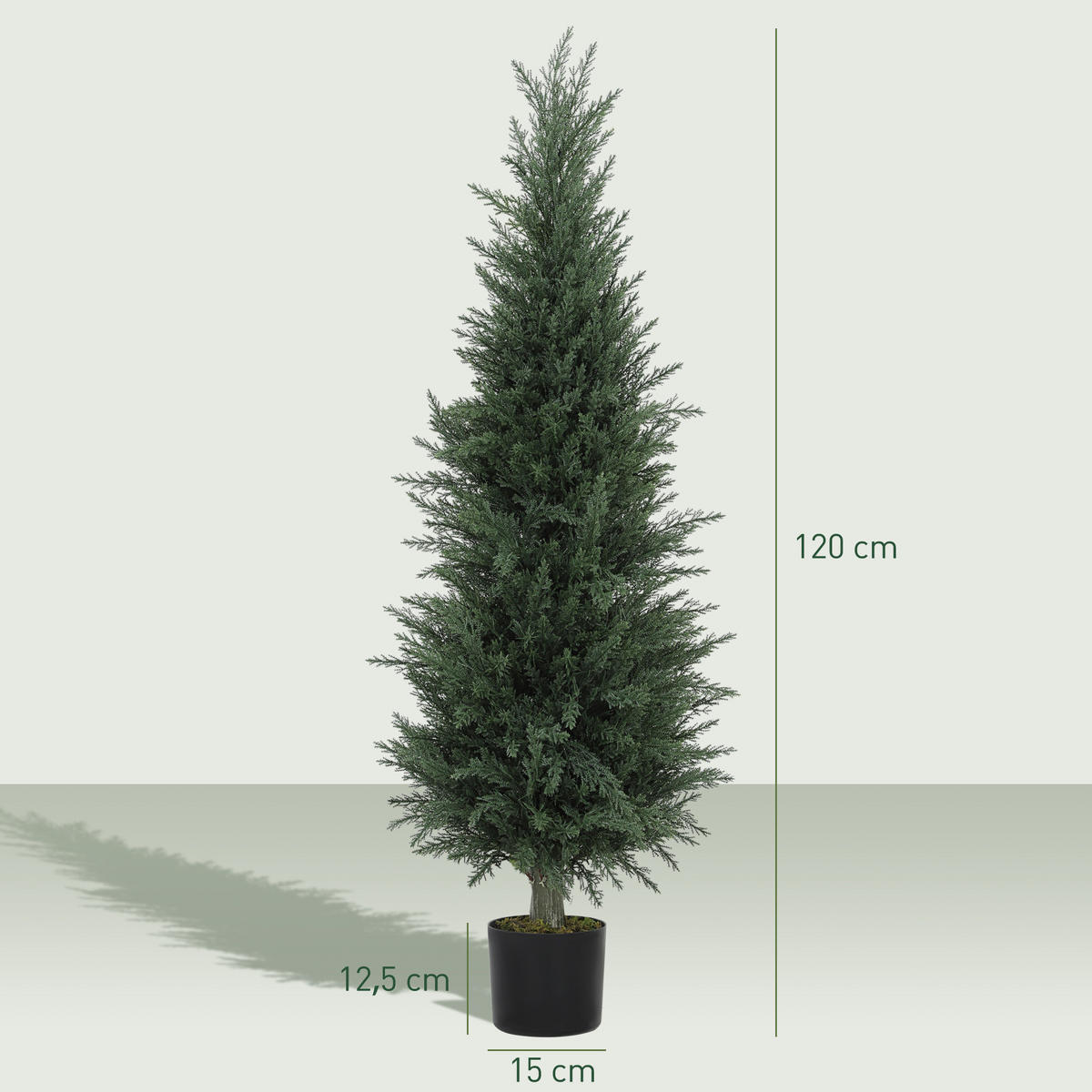 KÜNSTLICHE Pflanzen Grün 40.0/40.0/120.0cm - Grün, Kunststoff (120cm)