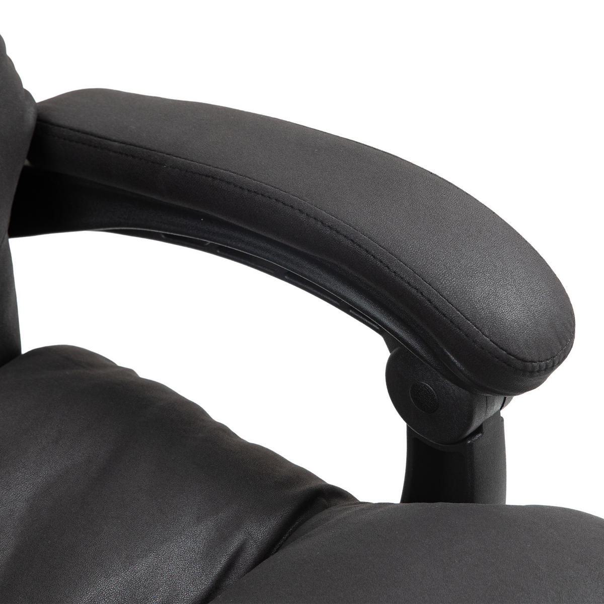 BÜROSTUHL mit Massagefunktion, Ergonomisch Schreibtischstuhl mit Liegefunktion - Schwarz, Metall (65/117/72cm) - Vinsetto