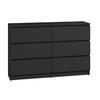 KOMMODE bella6 Schwarz - Schwarz, Holzwerkstoff (119/76/35cm) - roe furniture