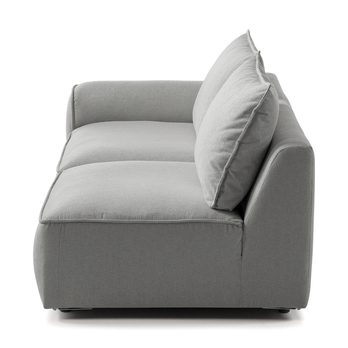 2,5-SITZER SOFA - modular - Schwarz/Hellblau, Kunststoff/Textil (184/82/99cm) - home24