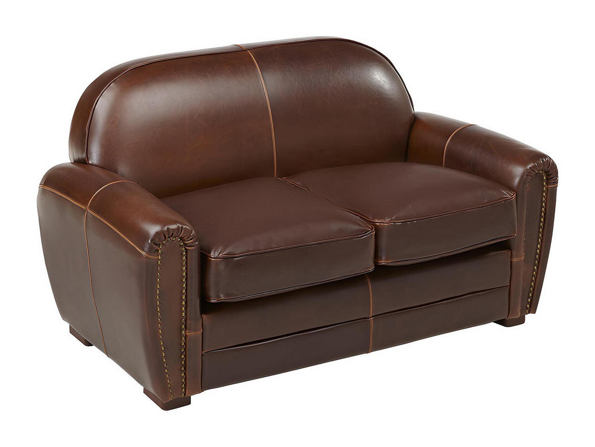 SOFAGARNITUR ohne Schlaffunktion - -Sitzer - Leder - Schokoladenbraun - - Braun, Leder (150/85/84cm) - Vente-Unique