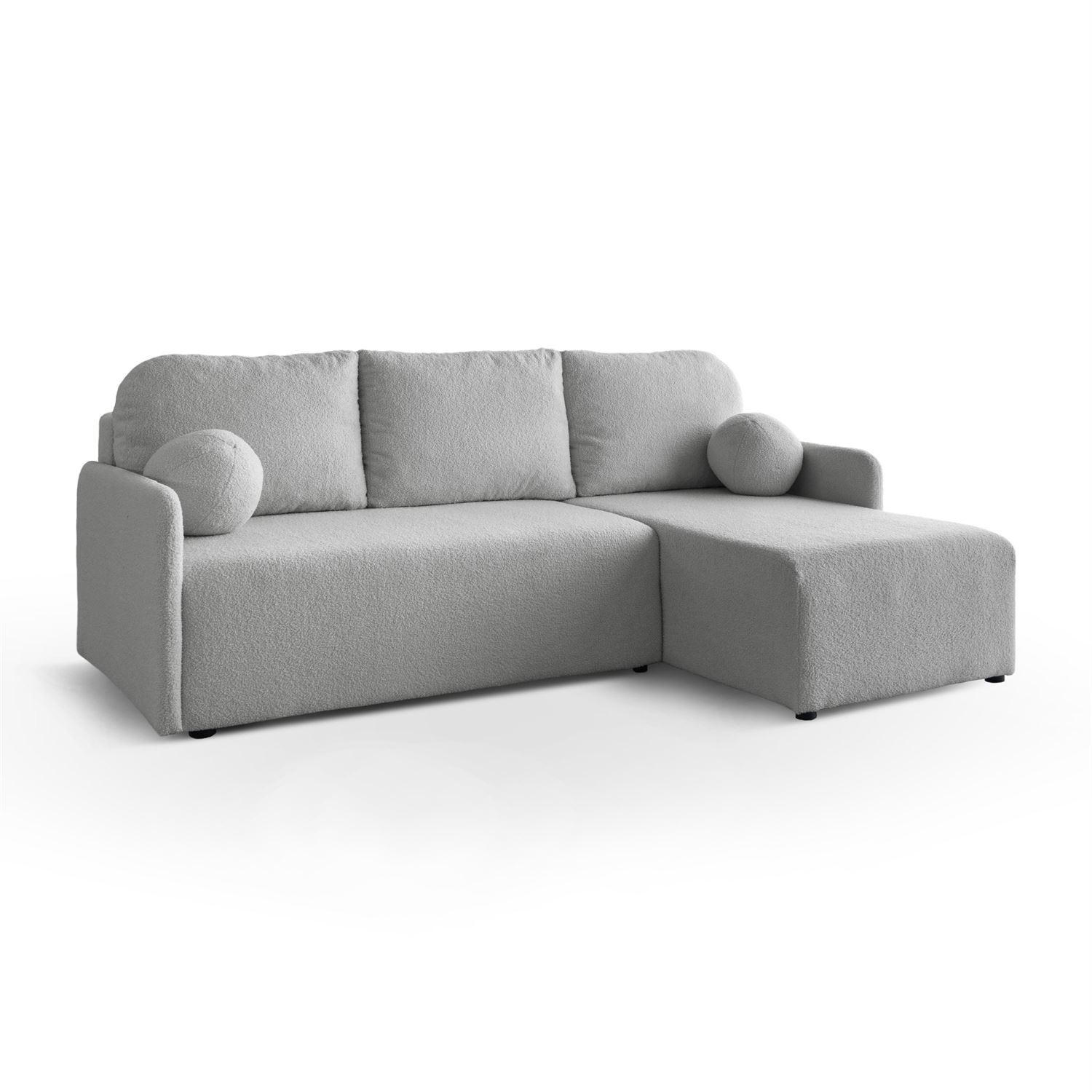 ECKSOFA CUDDLE mit Schlaffunktion und Bettkasten, Quelle 83 - Hellgrau, Textil (213/145cm) - Lookway
