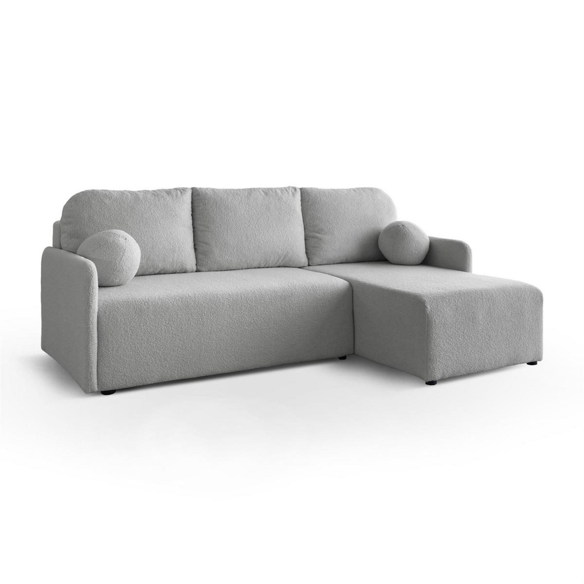 ECKSOFA CUDDLE mit Schlaffunktion und Bettkasten, Quelle 83 - Hellgrau, Textil (213/145cm) - Lookway