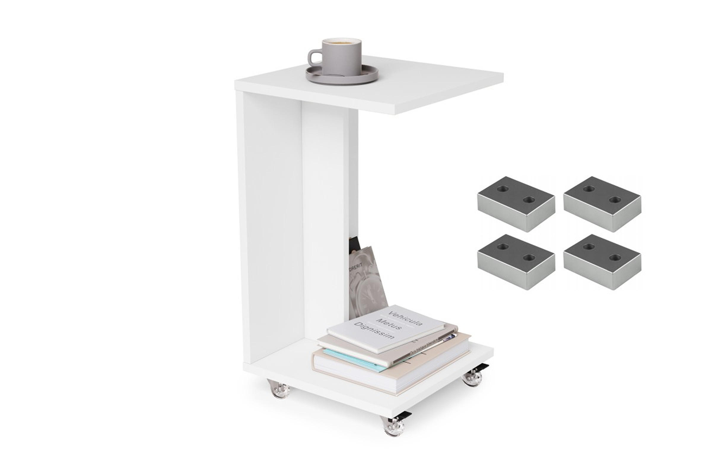 designimpex Beistelltisch Weiß 40x66x40 cm