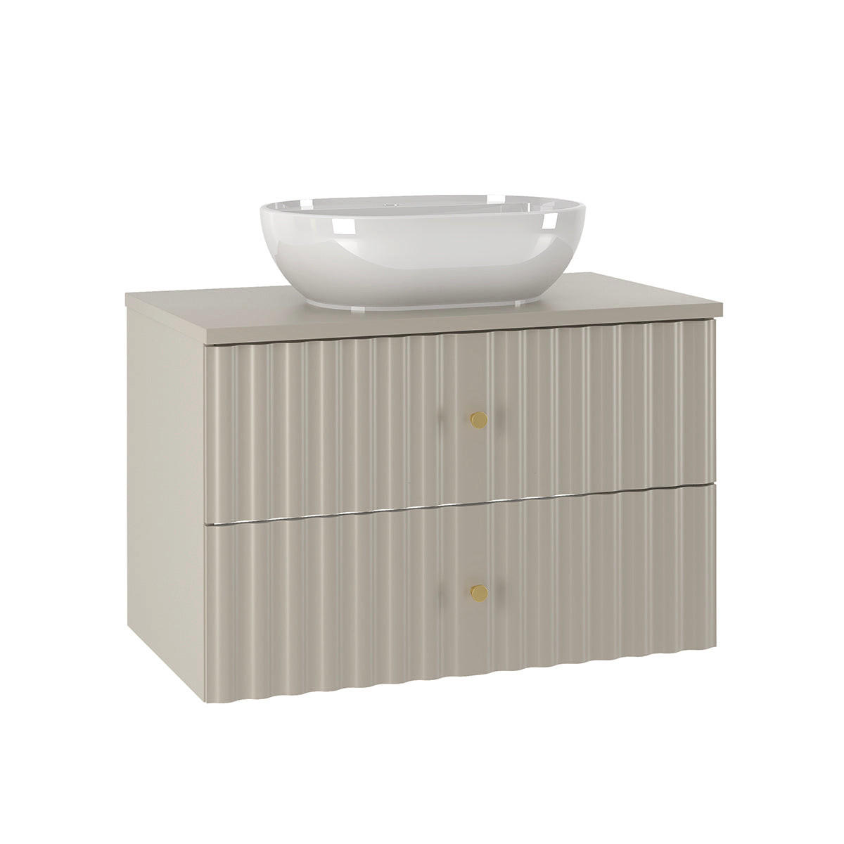 BADMÖBEL 80.6cm Izae 2er-Set Kaschmir - Beige, Holzwerkstoff (80.6/52.2/46.5cm) - Petits-meubles