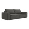 3-SITZER SOFA mit Schlaffunktion Samt Stoff Grau - Dunkelgrau/Schwarz, Kunststoff/Textil (255/85/105cm) - LaMiaSofa