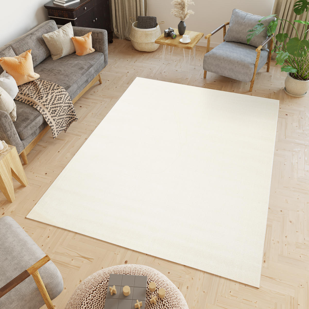 TEPPICH Mono Creme 240/330 cm - Creme, Kunststoff (240/330cm) - Tapiso