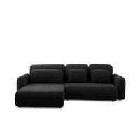 ECKSOFA NEST L Universal mit Schlaffunktion 157x240 Webstoff Schwarz - Schwarz, Holz/Textil (280/187cm) - Muffo