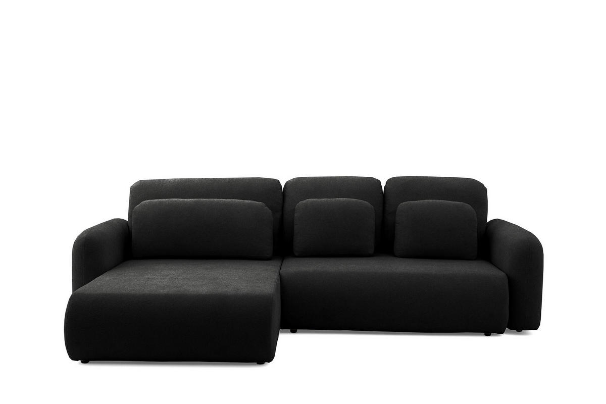 ECKSOFA NEST Universal mit Liegeflache 157x240 cm - Schwarz, Textil (280/187cm) - Muffo