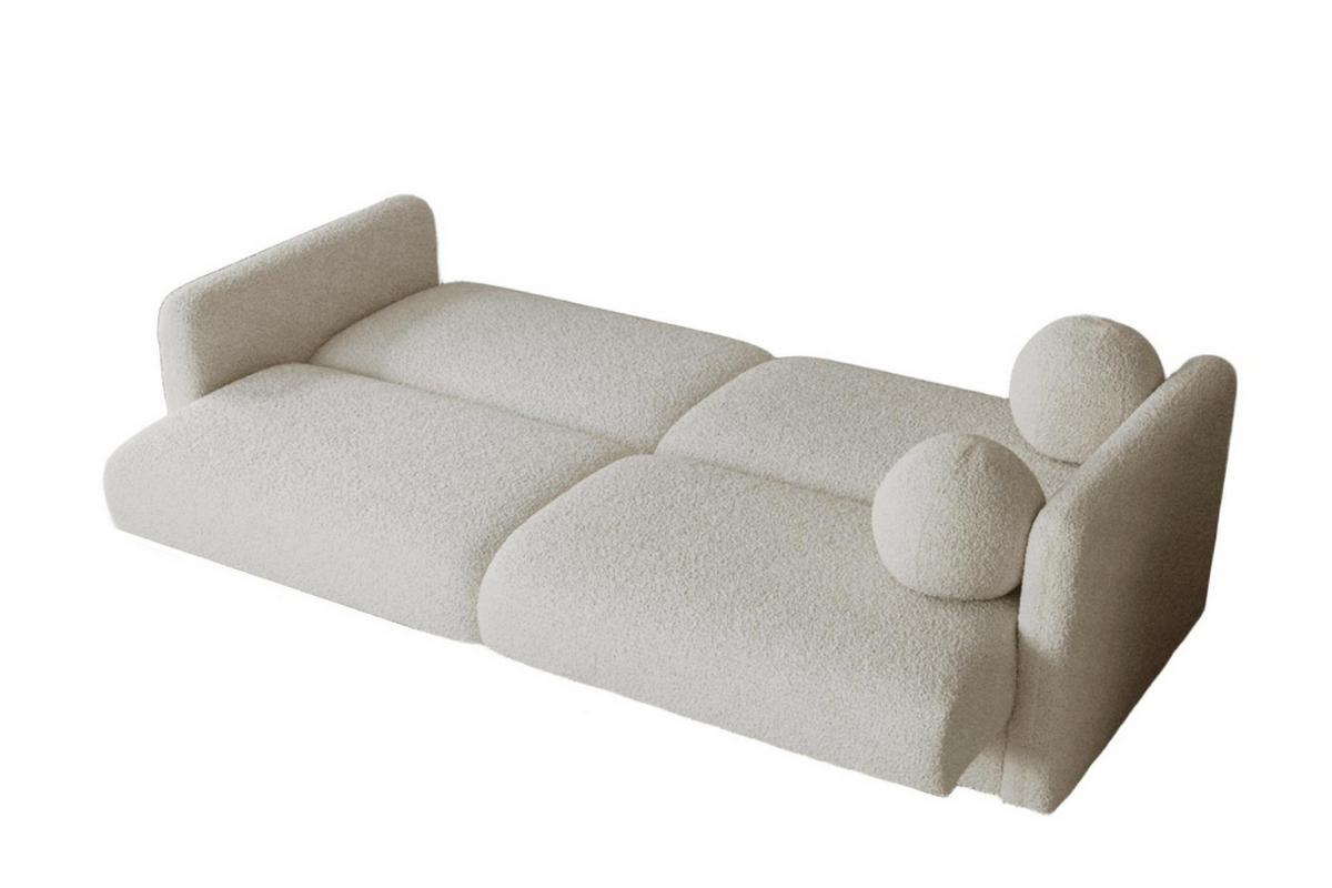 SOFA CLASSY 214cm breit in Boucle Braun - Braun, Holz/Holzwerkstoff (214/93/100cm) - Deine Möbel 24