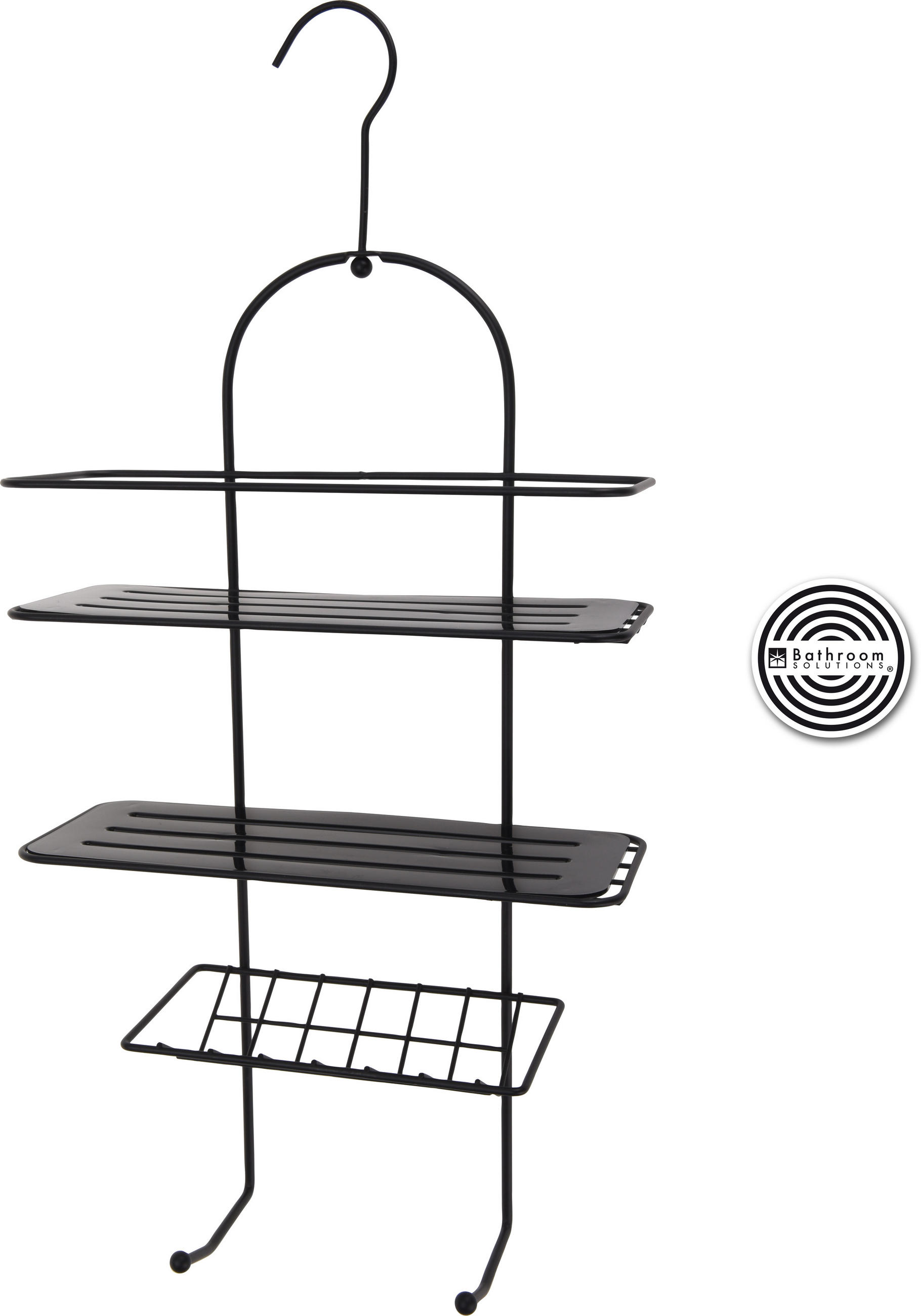 DUSCHREGAL Carl Schwarz 26.2/11.5/45 cm Metall - Schwarz, Metall (11.5/45/26.2cm) - Mondex