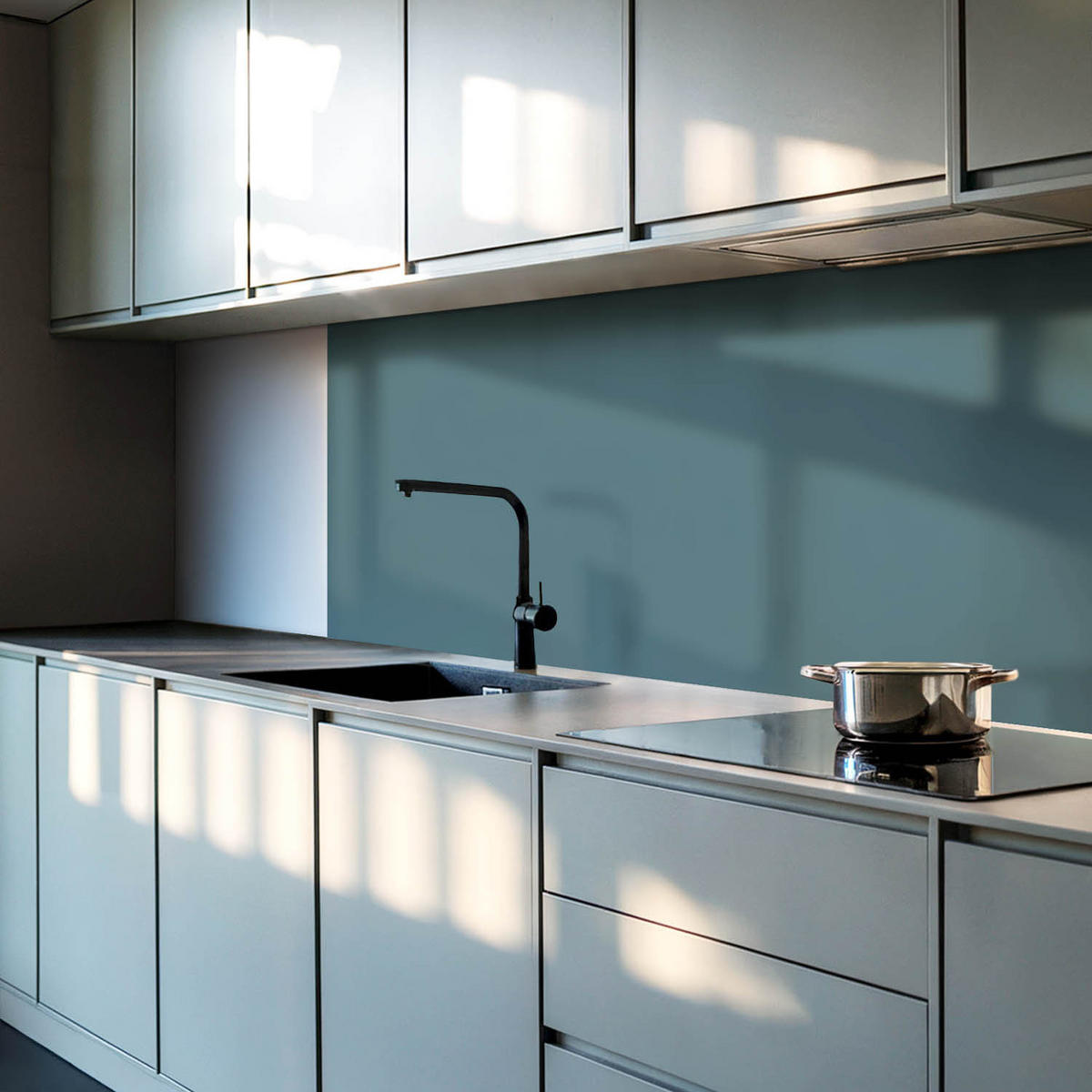 WANDPANEEL 9 Stück 30x30 cm selbstklebend Pellaro - Petrol, Kunststoff (30/1.6/30cm) - Wallfluent