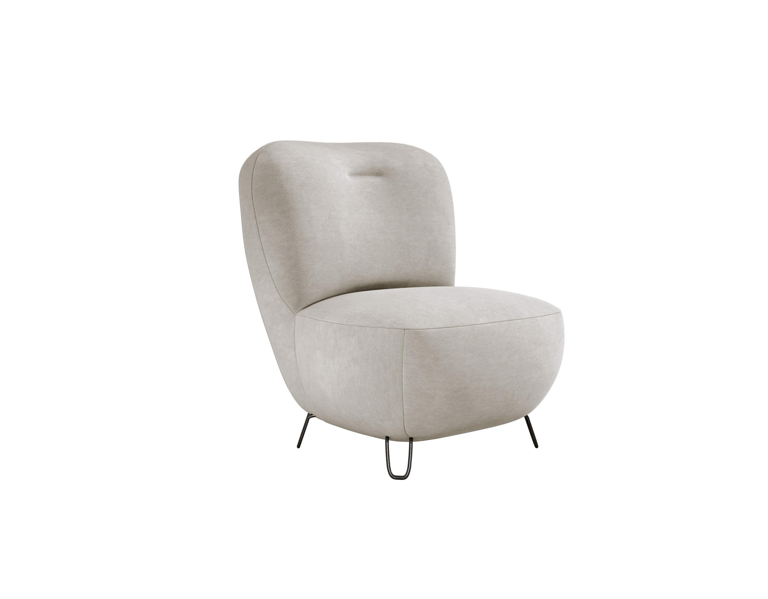 SESSEL LUIS, Skandinavischer Stil – Freistehend, 82×56×82 cm, SCHMUTZIGES BEIGE - Greige/Schwarz, Holz/Textil (82/82/66cm) - DomoHome