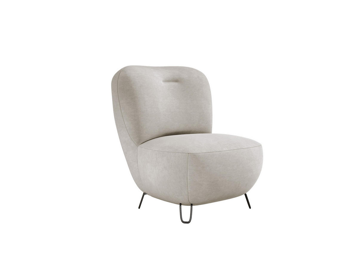 SESSEL LUIS, Skandinavischer Stil – Freistehend, 82×56×82 cm, SCHMUTZIGES BEIGE - Greige/Schwarz, Holz/Textil (82/82/66cm) - DomoHome