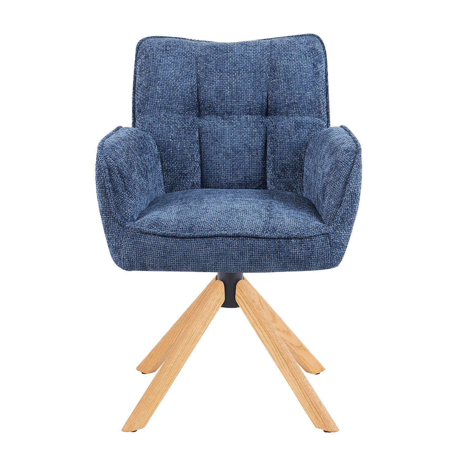 DREHSTUHL Mika-Ida - Honigeiche/Blau, Eichenholz/Holz (59/84/66cm) - DUBI Möbel