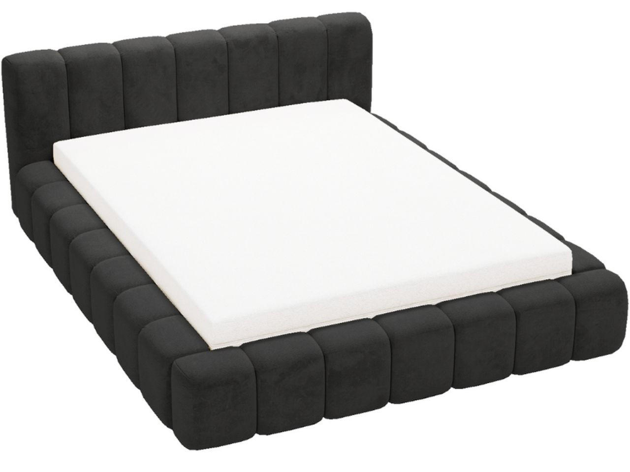 POLSTERBETT Ibiza 160x200 Schwarz - Schwarz/Naturfarben, Holz/Textil (160/200cm) - Graingold