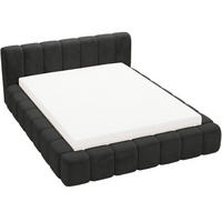 POLSTERBETT Ibiza 160x200 Schwarz - Schwarz/Naturfarben, Holz/Textil (160/200cm) - Graingold