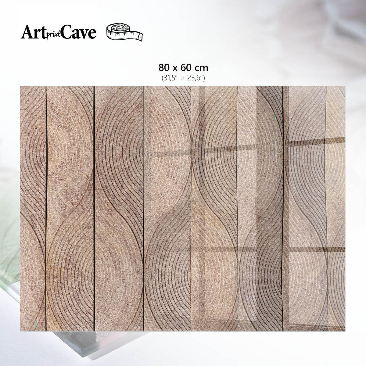 GLASPLATTE 80x60 cm – Geometrische Textur - Grau, Glas (0.4/80/60cm) - ArtPrintCave