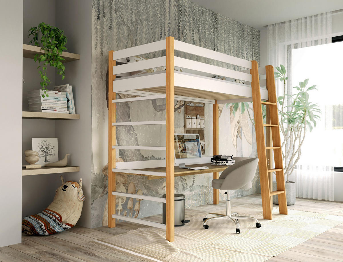 VYSOKÁ Postel NICOLO 80x190 Bílá - bílá, dřevo (80/190cm) - MASSENO