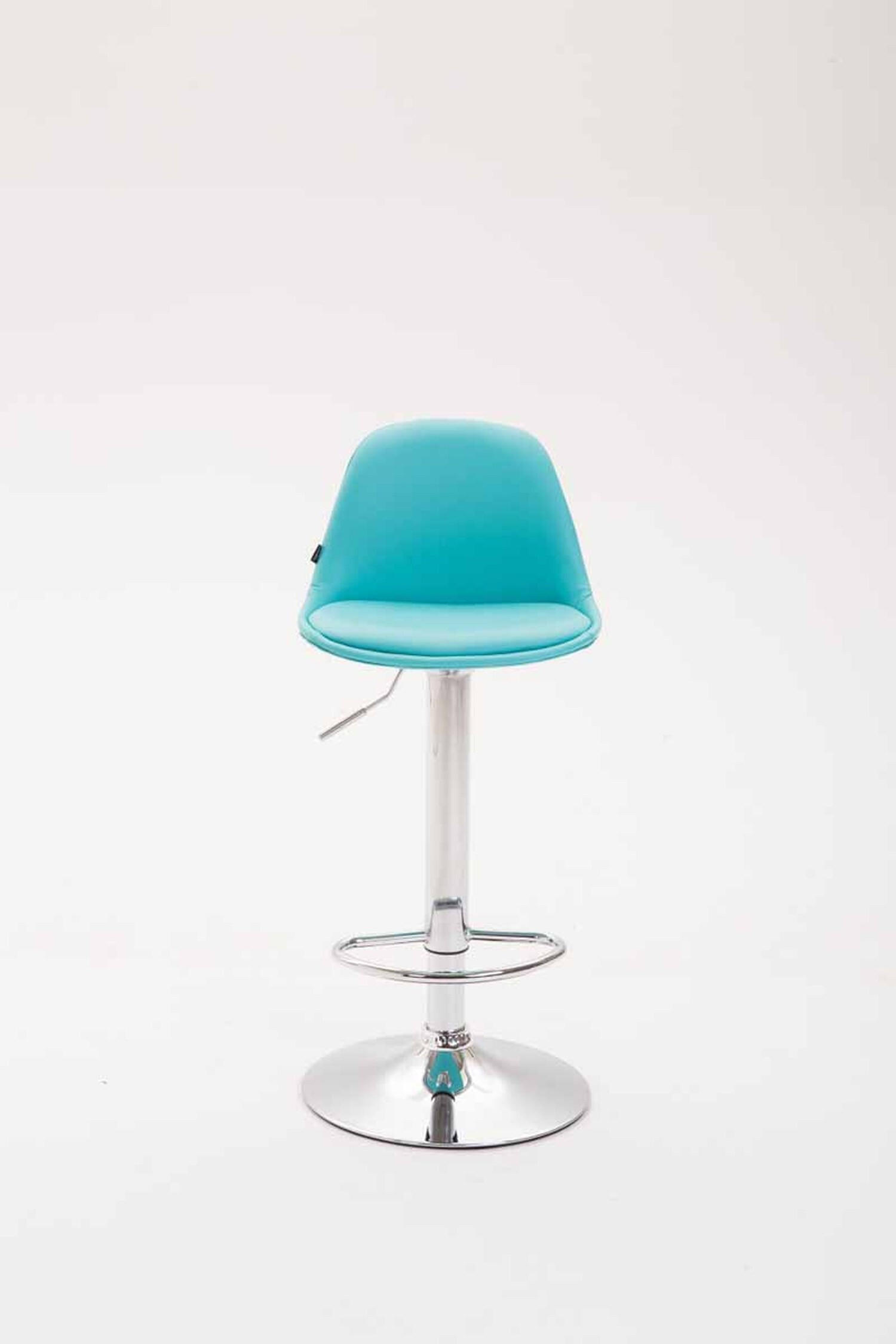 BARHOCKER Kilian, Gestell Metall in Chromoptik, Vollgepolstert Kunstleder Blau - Blau/Chromfarben, Kunststoff/Textil (39/100/43cm) - TPFLiving