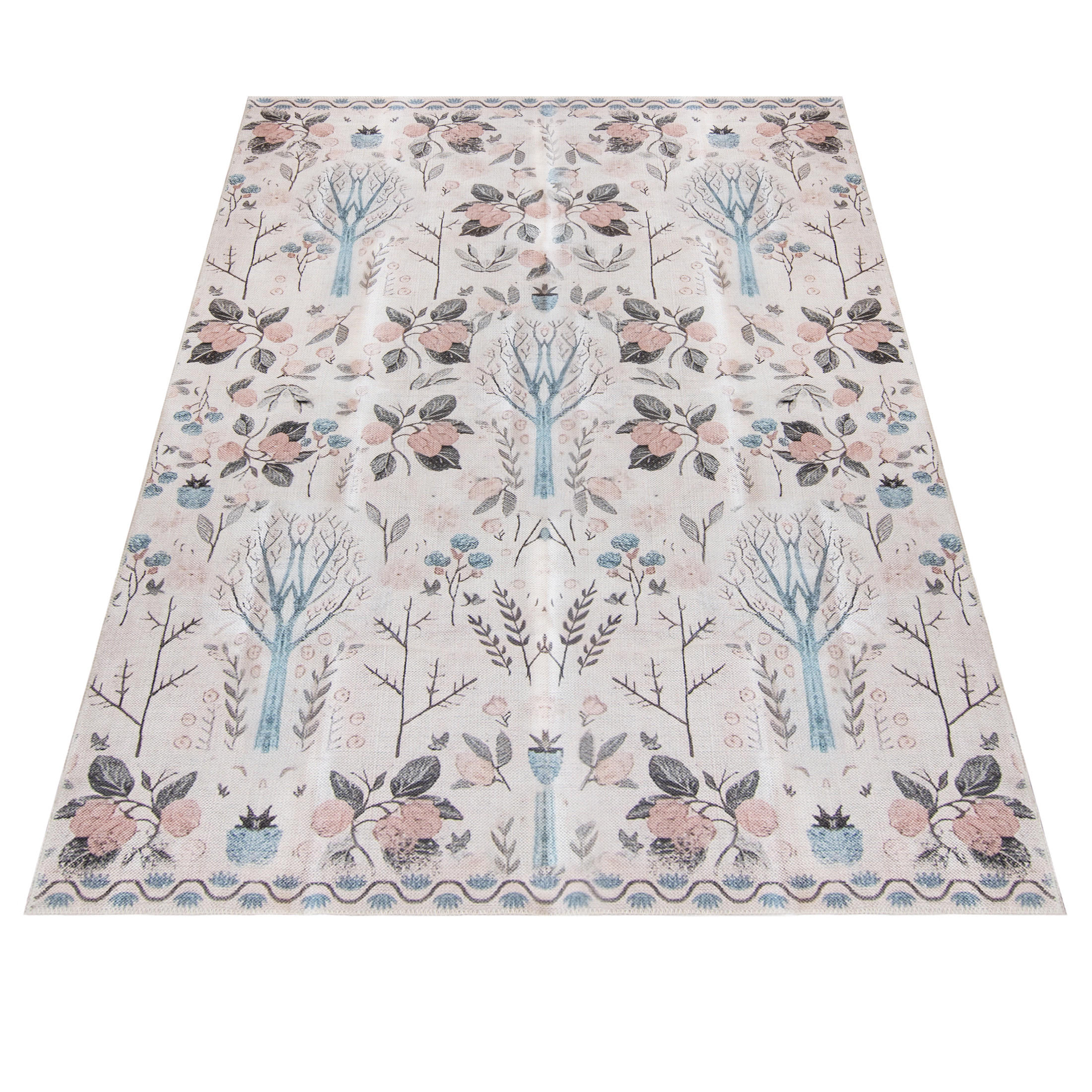 TEPPICH Beige Pflanzlich - Rechteckig Orientalisch - 250 x 350 cm - Pink/Beige, Textil (250/350cm) - Mazovia