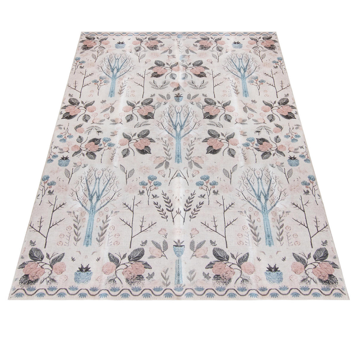 TEPPICH Beige Pflanzlich - Rechteckig Orientalisch - 140 x 200 cm - Pink/Beige, Textil (140/200cm) - Mazovia
