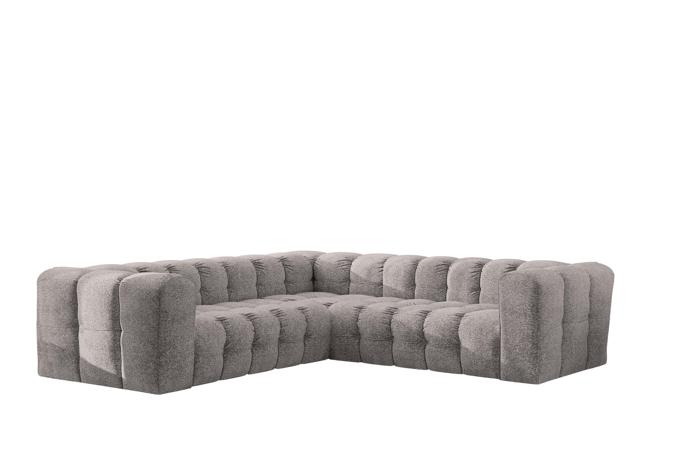 ECKSOFA Corner Mit Steppung BALOO, Chenille-Stoff Arena, Grau - Grau, Holz (270/270cm) - Kaiser Möbel