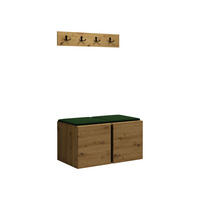 MOBILIER PENTRU HOL Orion VI - verde/stejar Artisan, material plastic/compozit lemnos (84/42/46cm) - MIRJAN24