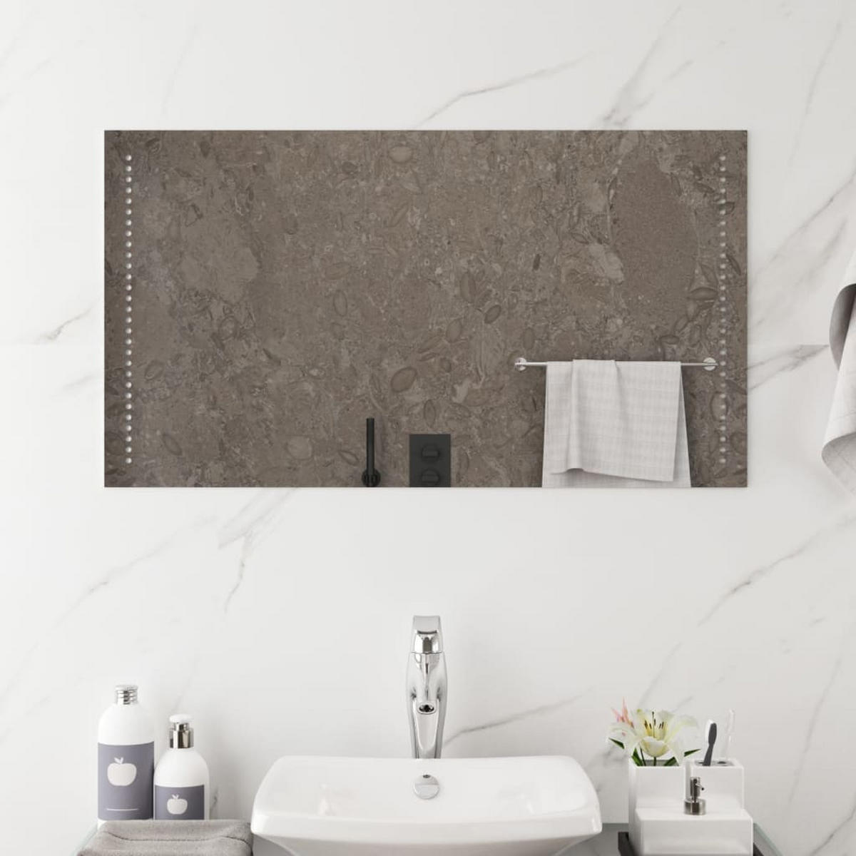 LED-BADSPIEGEL 50x90 cm - Transparent, Glas (50/90/90cm) - furnicato