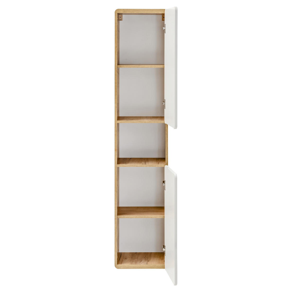HOCHSCHRANK ARVIDA SZK4 Offenes Regal Eiche Weiß - Weiß, Holzwerkstoff (35/170/35cm) - Komodee