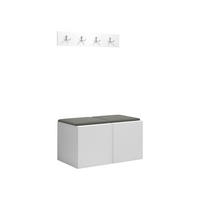 GARDEROBEN-SET Orion VI - Weiß/Grau, Holzwerkstoff/Kunststoff (84/42/46cm) - MIRJAN24