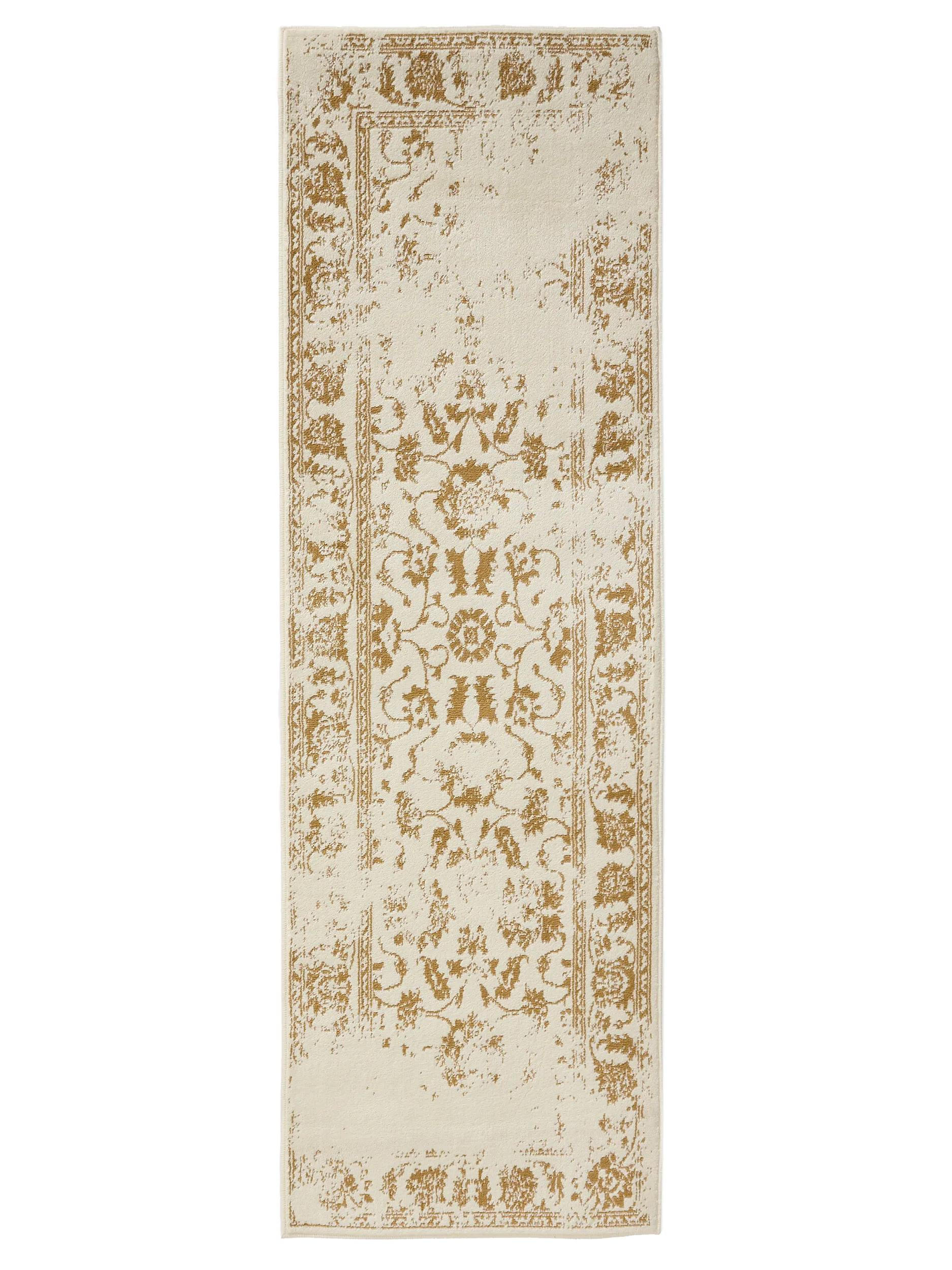 VINTAGE-LÄUFER Suki 80/240 cm - Gelb/Creme, Kunststoff (80/240cm) - benuta