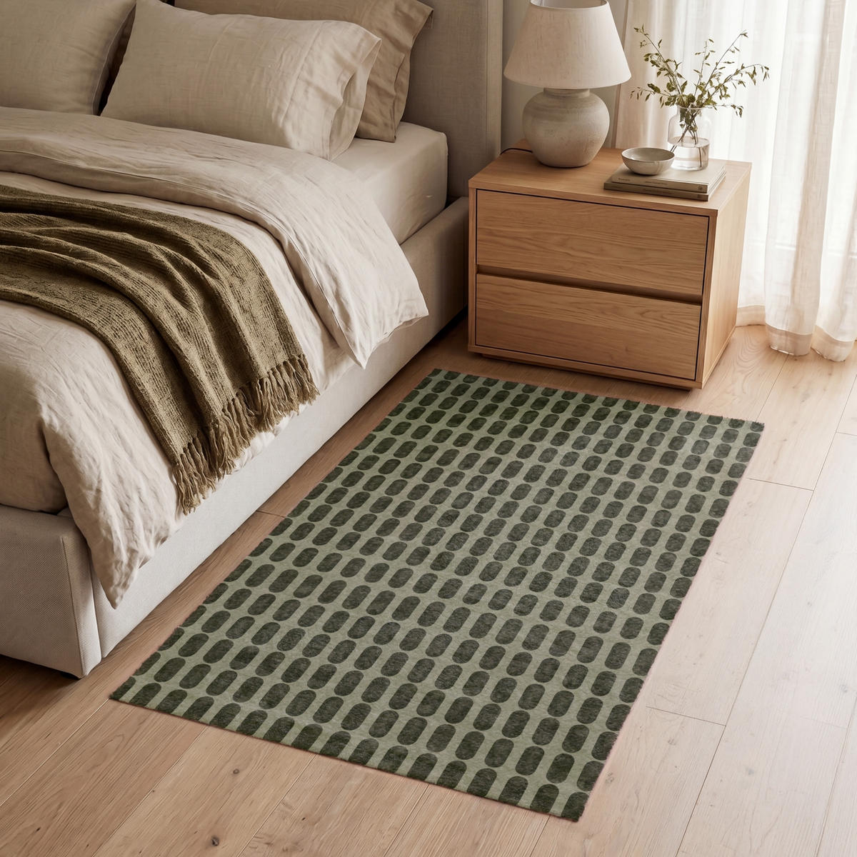 PREPROGE - Ovali - 90x150 cm - olivno zelena, umetna masa/tekstil (90/0.4cm) - OnlyWow