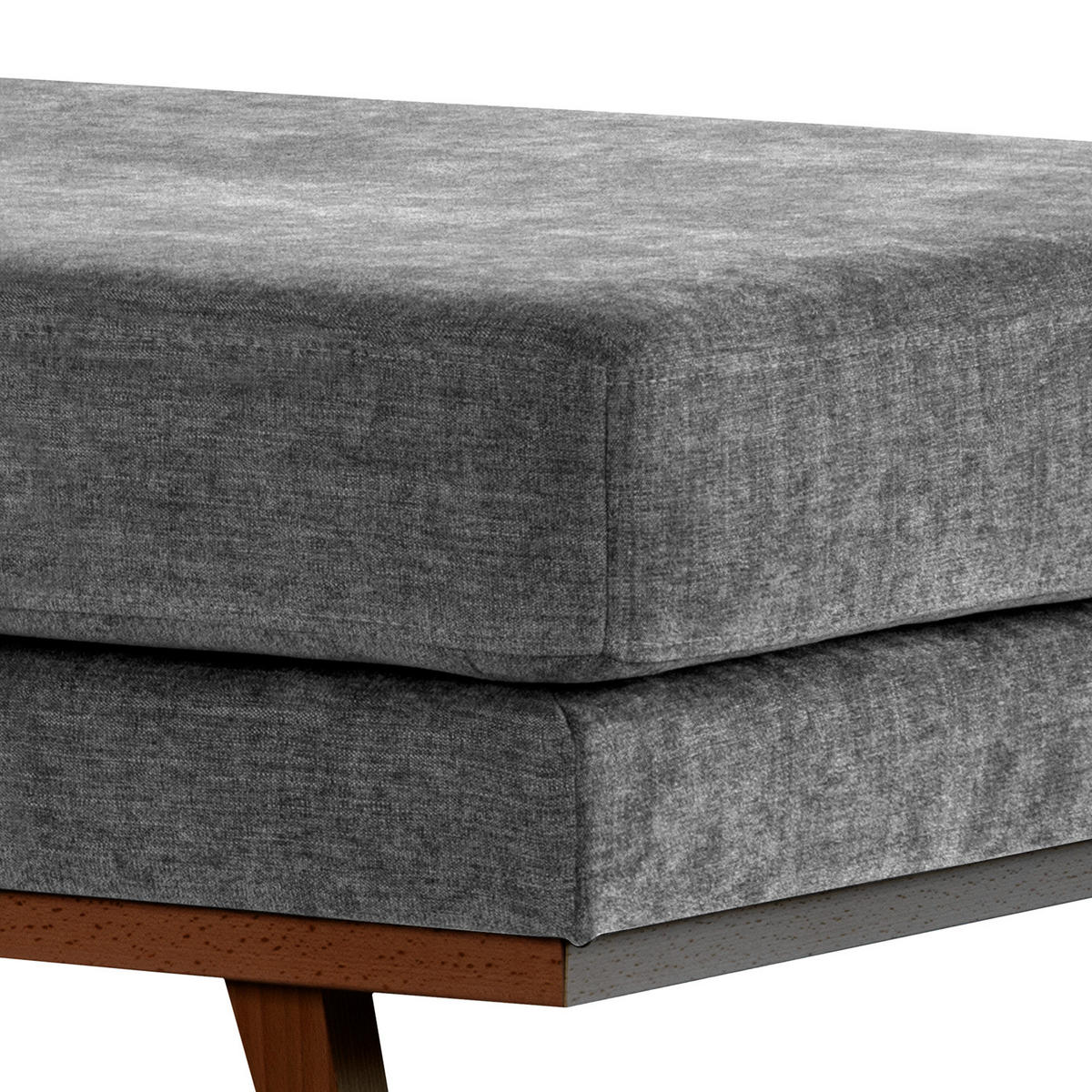 POLSTERHOCKER - Dunkelgrau/Buchefarben, Buchenholz/Textil (85/43/60cm) - home24