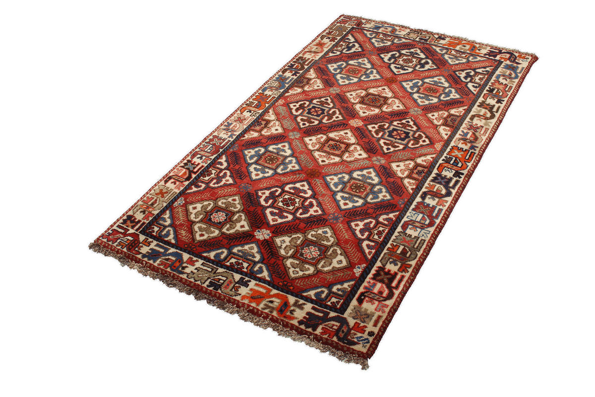 TEPPICH Gashgai Rot 163/95 cm Schurwolle - Rot, Textil (95/163cm) - Looma