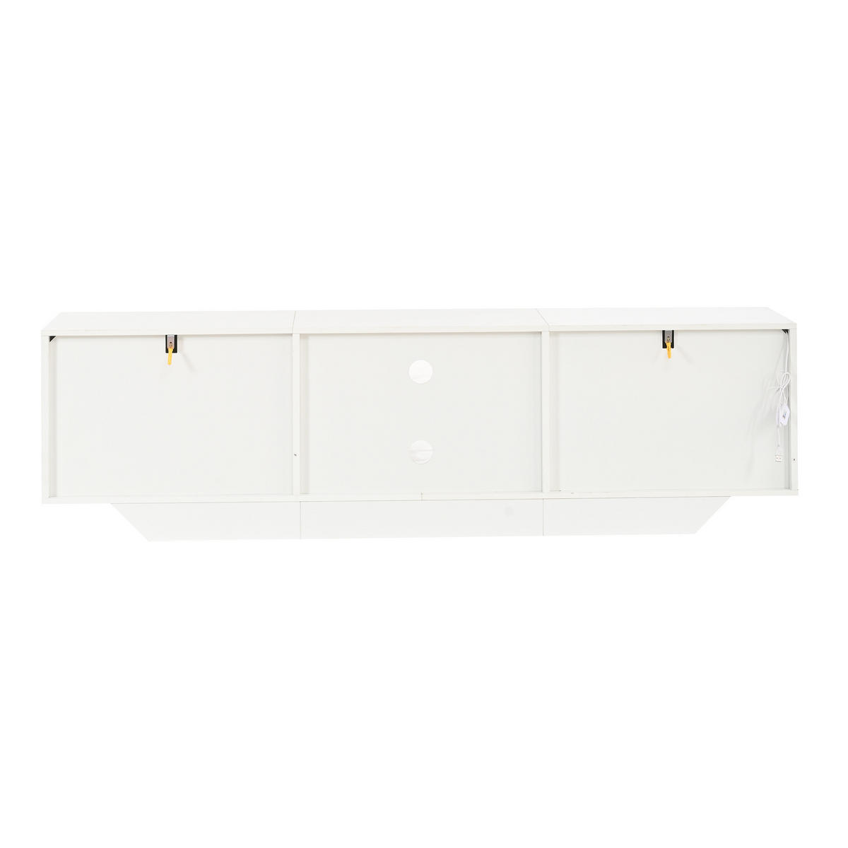 TV-LOWBOARD 160x35x44.5cm Weiß mit LED und 2 Türen - Weiß, Holzwerkstoff (160/44.5/35cm) - FLIEKS