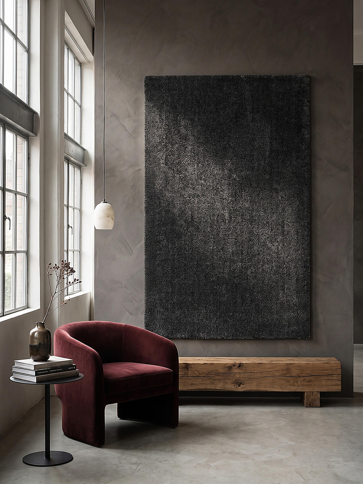 TEPPICH Hochflor ZINAL Uni Polyester Anthrazit 120 x 170 cm - Anthrazit, Textil (120/170cm) - KADIMA DESIGN