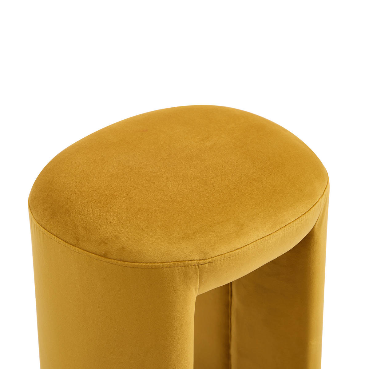 POUF Samt Gelb - Gelb, Textil (40/45/35cm) - Nordlys