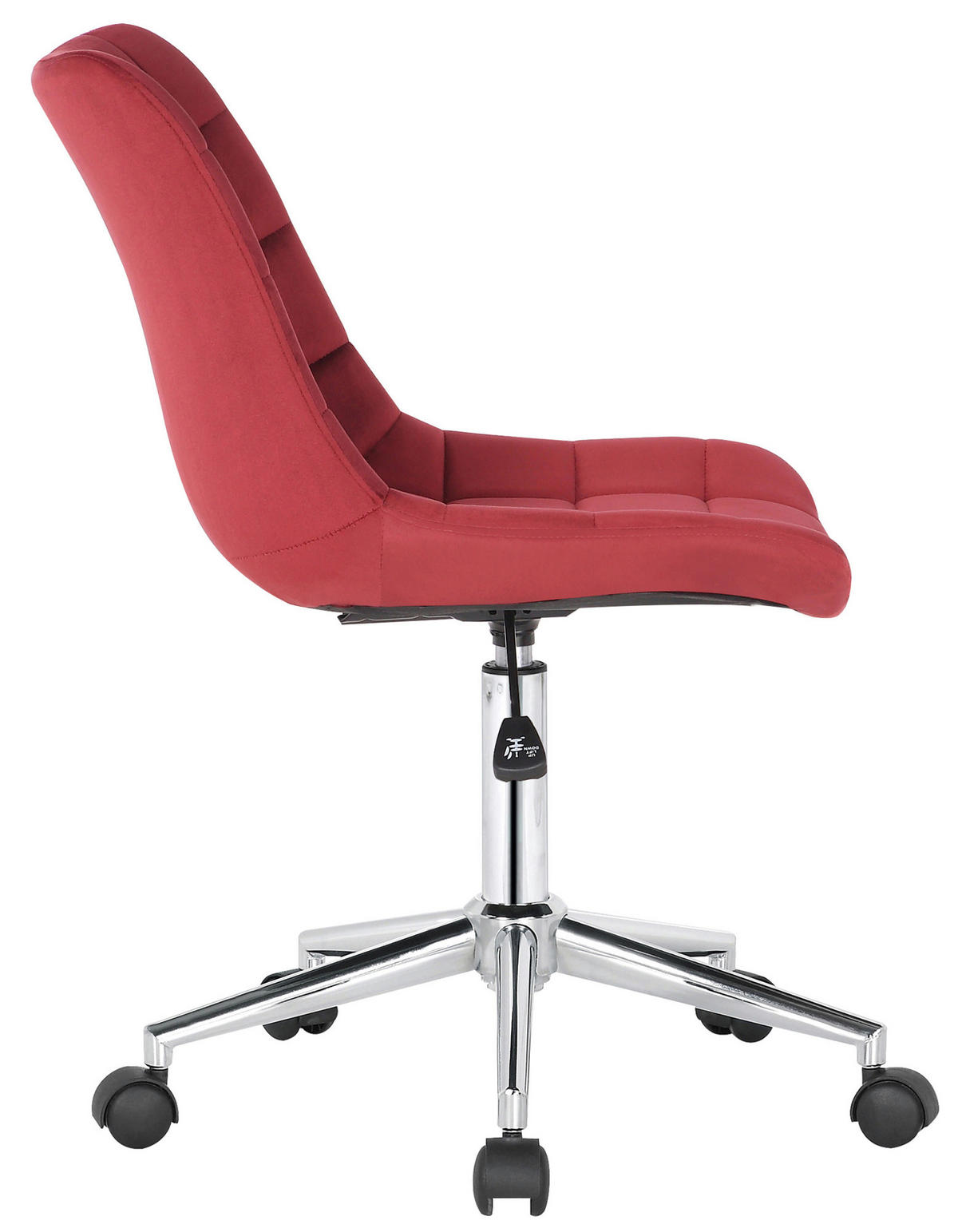 DREHSTUHL Samt rot - Chromfarben/Rot, Textil/Metall (46/81/62cm) - CLP