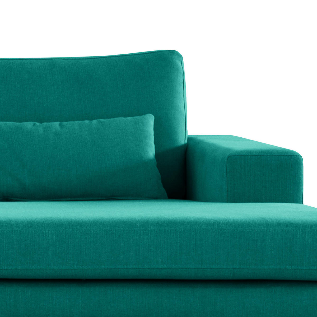 WOHNLANDSCHAFT mit Longchair - Buchefarben/Petrol, Textil (371/81/219cm) - home24