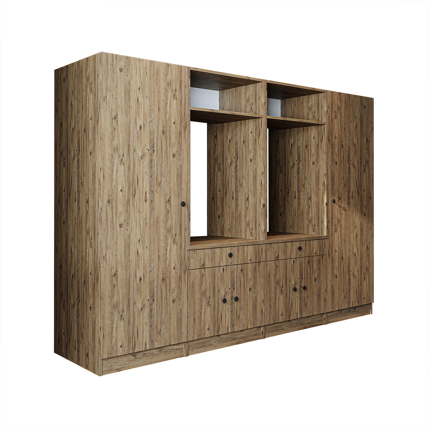 WASCHMASCHINENSCHRANK Serie 1 254cm Breit, 184cm Hoch - Eichefarben, Holzwerkstoff (254/184/67cm)