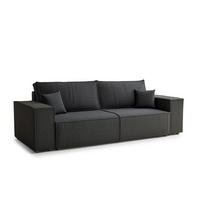SOFA MIT SCHLAFFUNKTION Milos Anthrazit Webstoff - Anthrazit/Schwarz, Holz/Holzwerkstoff (255/70/105cm) - Maison de Reve
