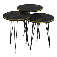 SATZTISCH SET Ry 3-teilig 36/36/50 - Schwarz, Holzwerkstoff (36/36/50cm) - [en.casa]