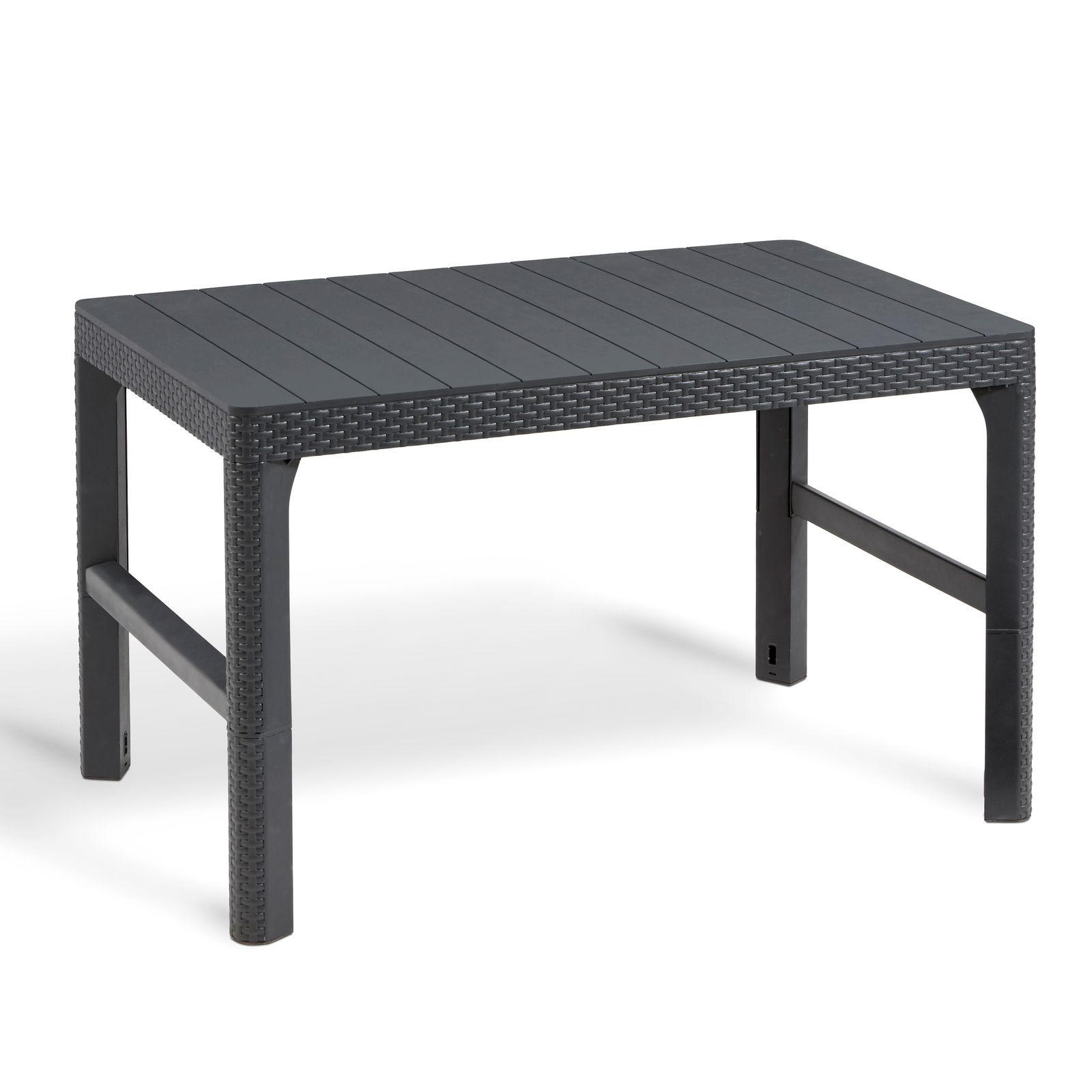 GARTENTISCH Lyon Lounge Tisch anthrazit, Gartentisch, höhenverstellbar - Anthrazit, Kunststoff (116/71.5/40cm) - Allibert