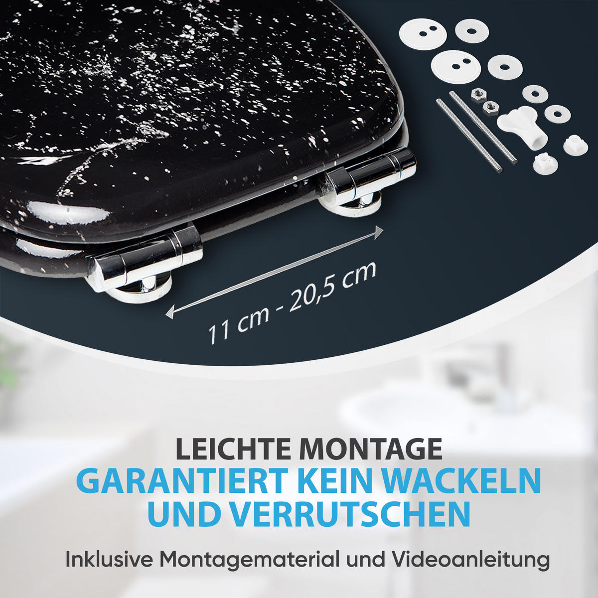 WC-SITZ mit Absenkautomatik Splash - Schwarz, Holzwerkstoff (38/6/47cm) - Sanilo