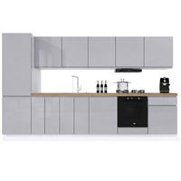 KÜCHENINSEL 360 cm - Aspen KA21-M360 - Grau/Hochglanz - Grau, Holz (540/212/58cm)