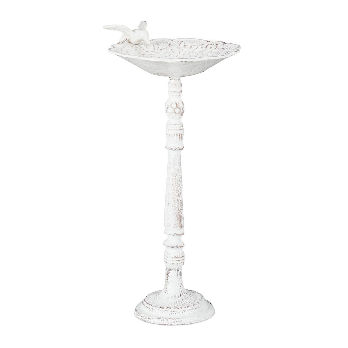 VOGELTRÄNKE - Weiß, Metall (20/40/18cm) - Relaxdays