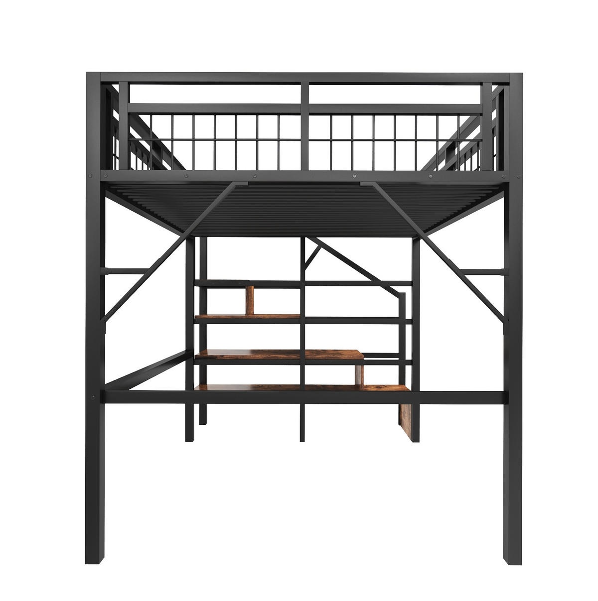 HOCHBETT 140/200 cm aus Metall mit LED-Lichtleiste, Schwarz - Schwarz, Metall (140/200cm) - OKMYHOME